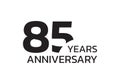 85th anniversary logo. 85 years celebrating icon or badge. Vector illustration.